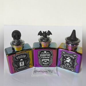 Target Bullseye Playground Halloween Potion Bottle Set Of 4 Glass W/ Stopper